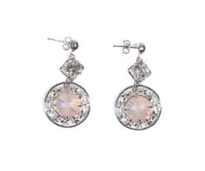 Orecchini con pietra rosa opale